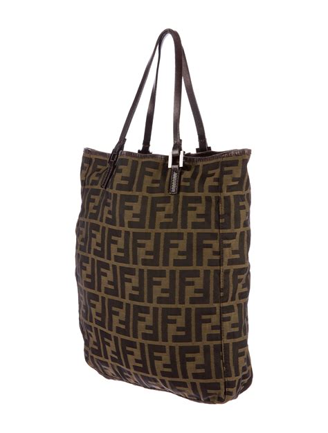 fendi zucca canvas handle bag